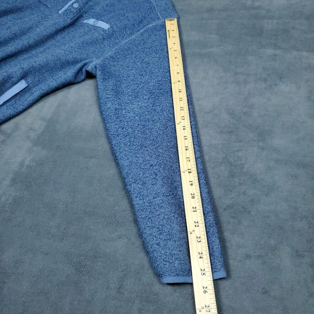 Eddie Bauer Sweater Men’s XL Knit Pullover 1/4 Snap Mock Neck Blue - Picture 9 of 11